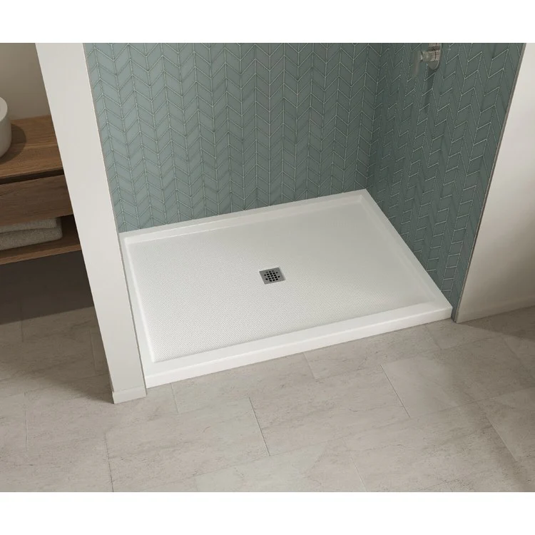 Shower Base B3 Alcove Stabili-T Square Drain White 60 x 42 Inch Acrylic - Frankwebs