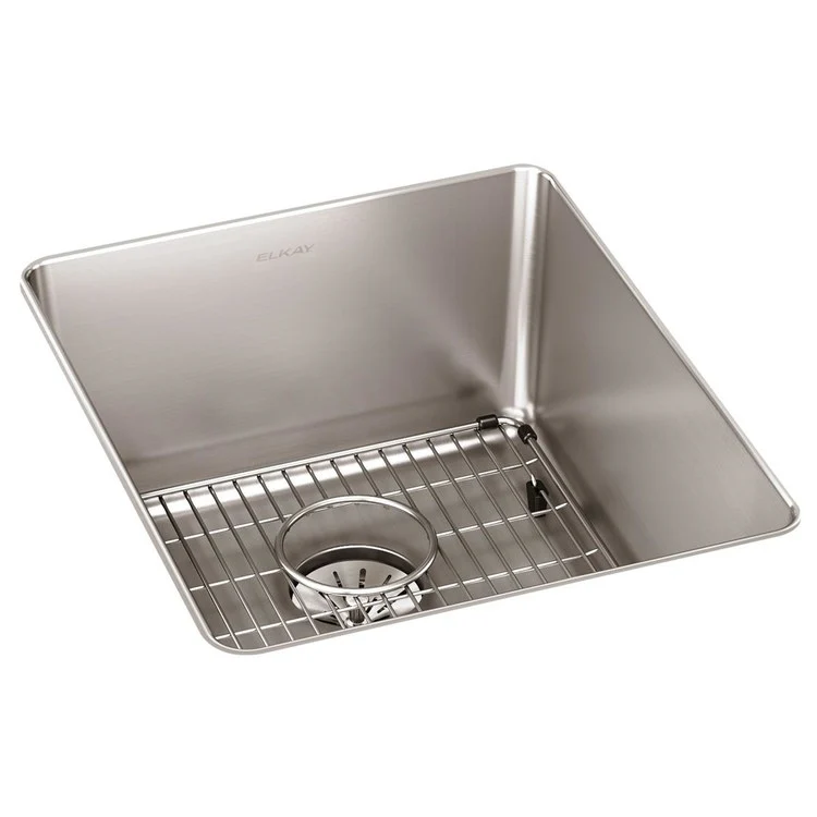 Sink Kit Lustertone Iconix Perfect Drain 16 x 18.5 Inch Single Bowl Luminous Satin One EBG1214 Bottom Grid One LKPD1 Perfect Drain and Strainer - Frankwebs
