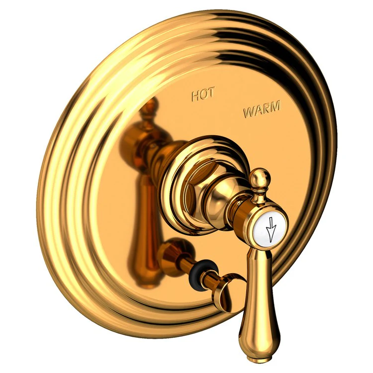 Chesterfield Pressure Balance Tub/Shower Valve Trim Only with Lever Handle - Satin Gold PVD - Frankwebs
