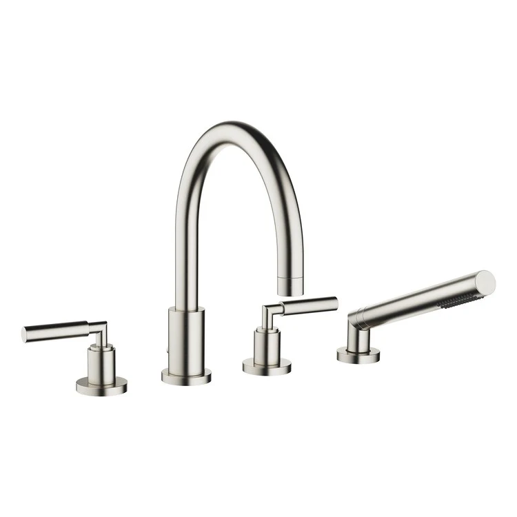 Tub Filler TARA Mixer for Deck Mount with Handshower 2 Lever ADA Dark Chrome - Frankwebs
