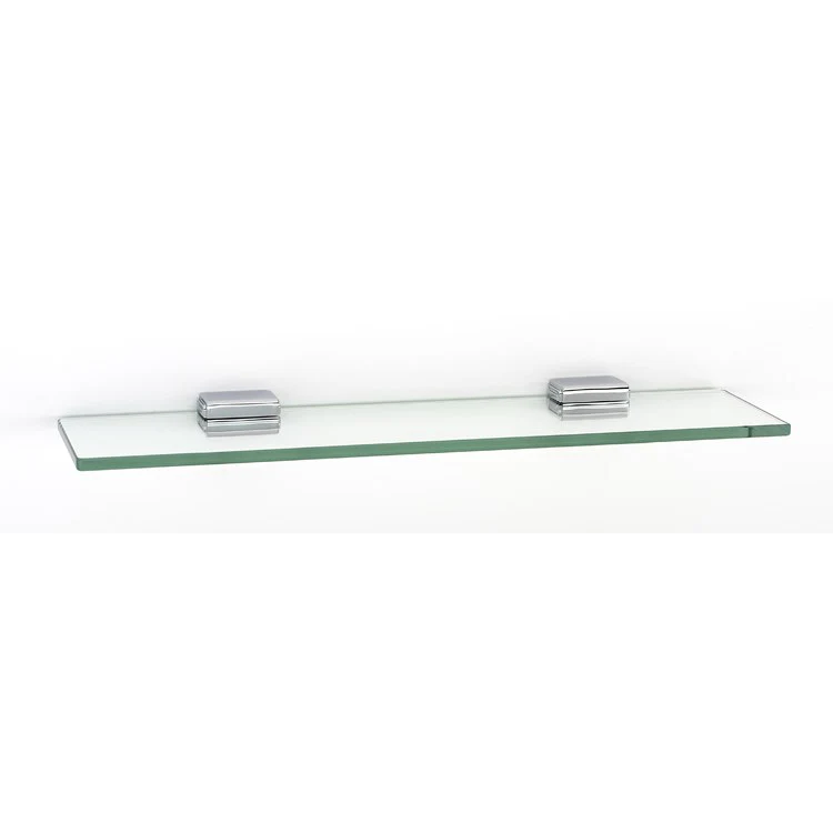 Shelf Cube Bath with Brackets Unlacquered Brass 18 Inch Brass/Glass - Frankwebs