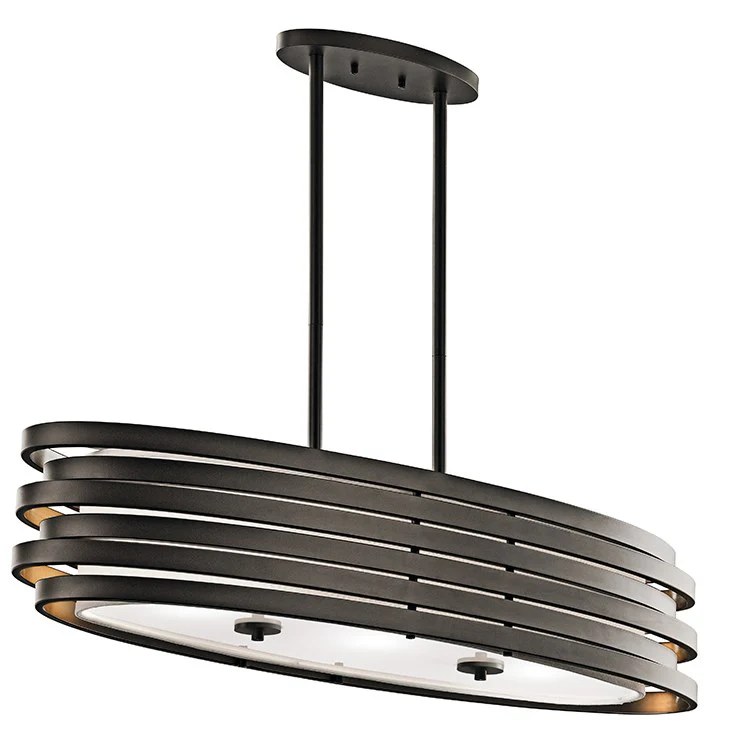 Roswell Three-Light Oval Linear Chandelier/Pendant - Frankwebs