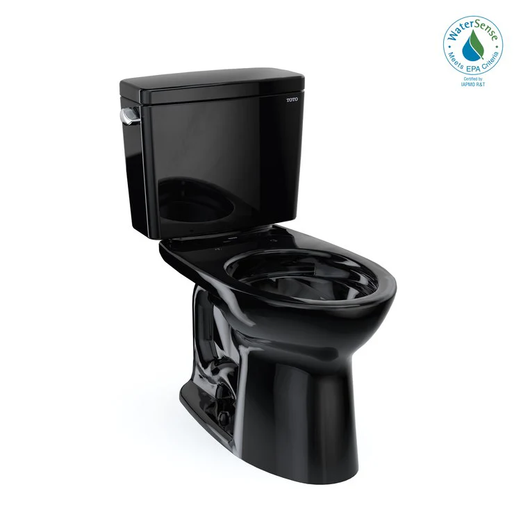 Toilet Drake 2 Pieces Universal Height Ebony Elongated ADA 30-1/8 Inch 1.28 Gallons per Flush Left Hand Chrome Less Seat - Frankwebs