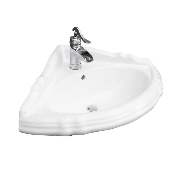 Lavatory Sink Ethan Corner Wall Hung with Overflow 26-1/2 Inch White - Frankwebs