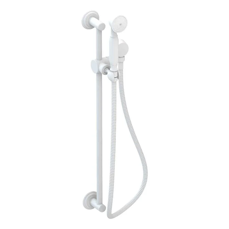 Handshower Set Tub and Shower with Slidebar Matte White 1 Function 1.8 Gallons per Minute - Frankwebs