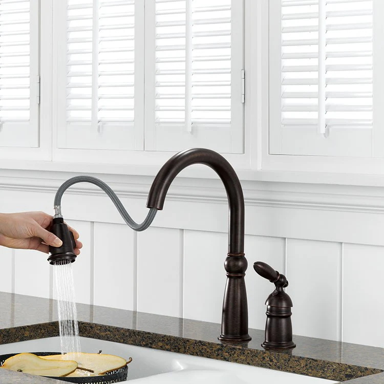 Victorian Single Handle Widespread Pull Down Kitchen Faucet - Frankwebs