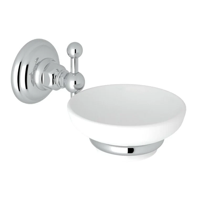 Soap Dish Italian Brass Wall Mount Round Porcelain/Brass 6-1/2 Inch - Frankwebs