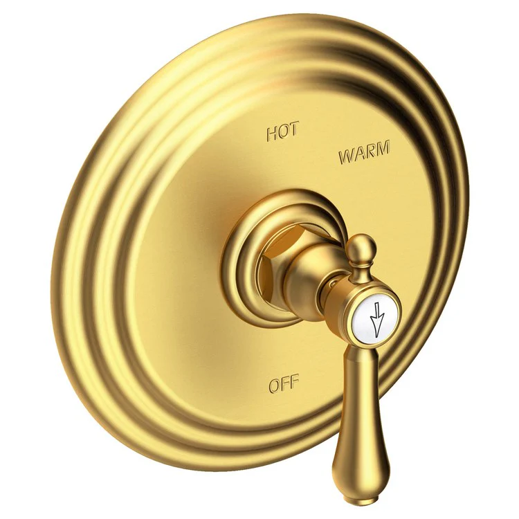 Pressure Balance Valve Trim Chesterfield Round 1 Lever Antique Brass ADA Depth 3-2/3 Inch - Frankwebs