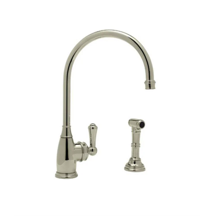 Kitchen Faucet Georgian Era 1 Lever Satin English Gold C-Spout 1.8 Gallons per Minute - Frankwebs
