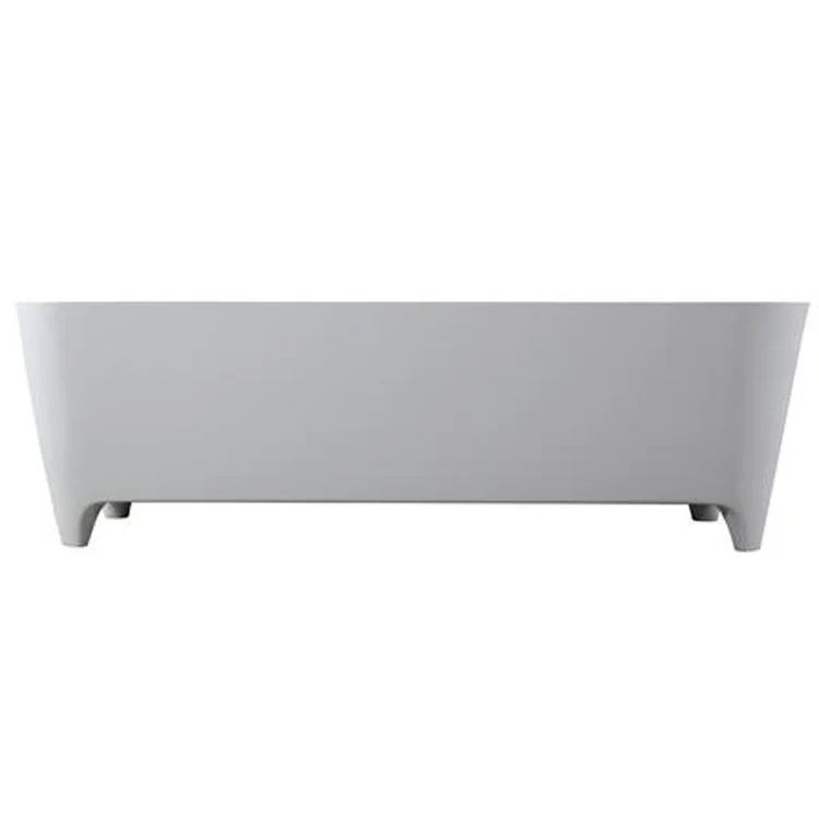 Freestanding Tub Tristan 71 Inch Matte White Rectangle Resin with Feet No Faucet Holes - Frankwebs
