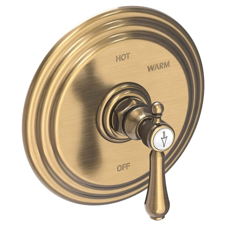 Pressure Balance Valve Trim Chesterfield Round 1 Lever Antique Brass ADA Depth 3-2/3 Inch - Frankwebs
