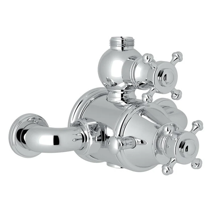Thermostatic Valve Trim Georgian Era Exposed with Volume & Temperature Control 2 Cross Satin Nickel - Frankwebs