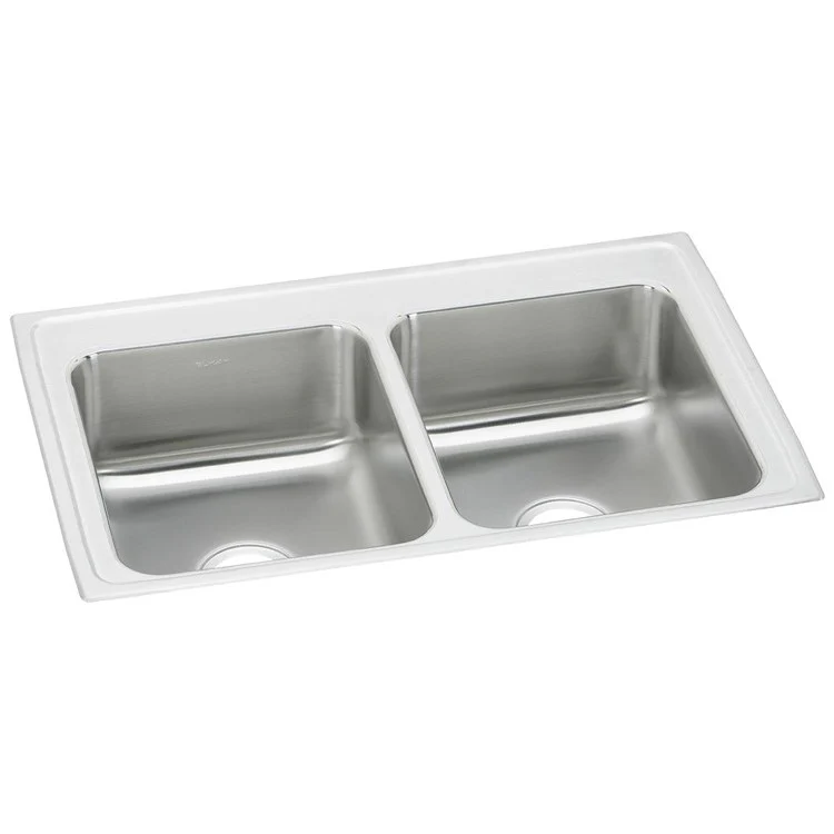 Kitchen Sink Celebrity 33 x 22 Inch Double Bowl Brushed Satin Drop-In Drain Location Center Bottom Only Pads - Frankwebs