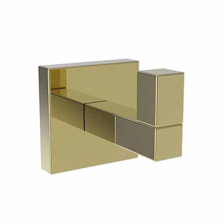 Robe Hook Cube 2 Single French Gold PVD 1-4/5 Inch 2-3/8 Inch Wall Mount Brass - Frankwebs