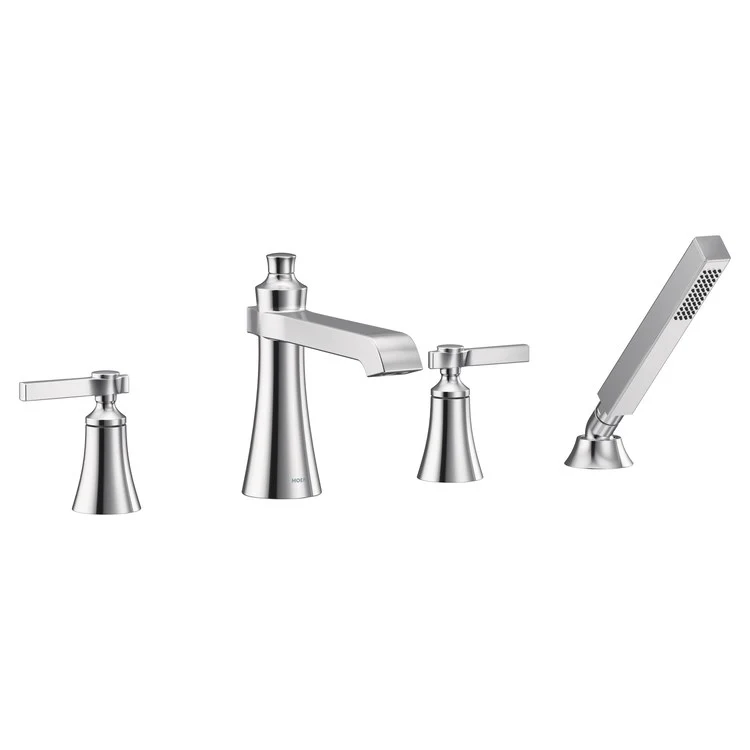 Roman Tub Trim Flara with Diverter 2 Lever Chrome ADA 10 Inch Spread 1.75 Gallons per Minute - Frankwebs