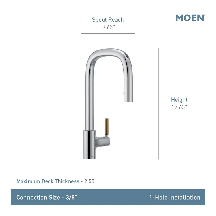 Kitchen Faucet Tenon 1 Lever ADA Matte Black High Arc 1 Hole Motion Control 1.5 Gallons per Minute - Frankwebs