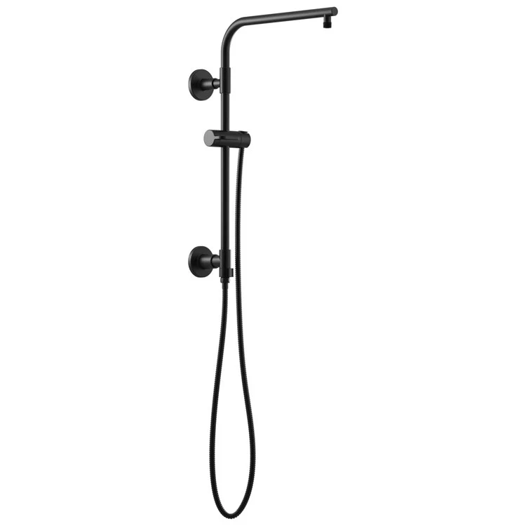 Shower Column Universal Showering European Round Matte Black 18 Inch - Frankwebs