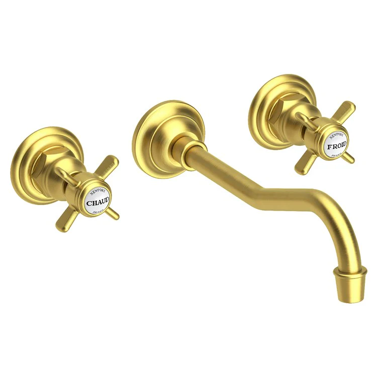 Fairfield Two Handle Wall-Mount Bathroom Faucet - Aged Brass - Frankwebs