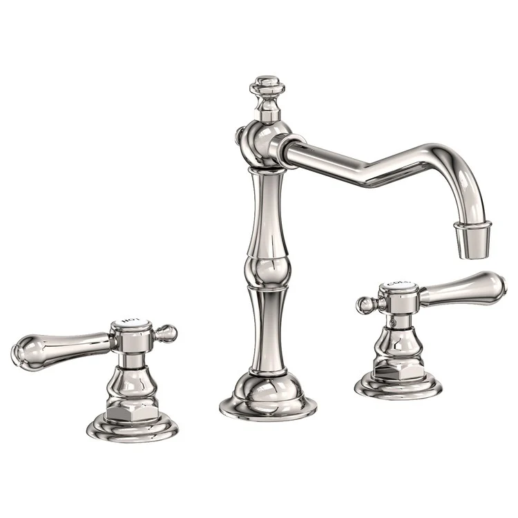 Kitchen Faucet Chesterfield 8 Inch Spread 2 Lever ADA Satin Nickel PVD Spout Height 5-13/16 Inch Spout Reach 9-1/2 Inch 1.8 Gallons per Minute - Frankwebs