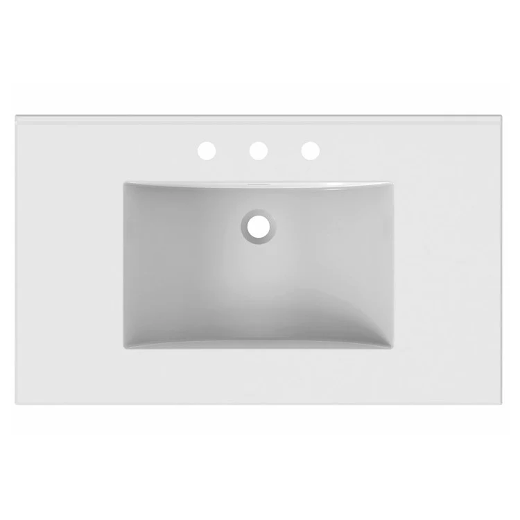 Vanity Top Ceramic Top Centerset 37 x 22 Inch White 8 Inch Spread Ceramic 3 Hole 3 Centimeter - Frankwebs