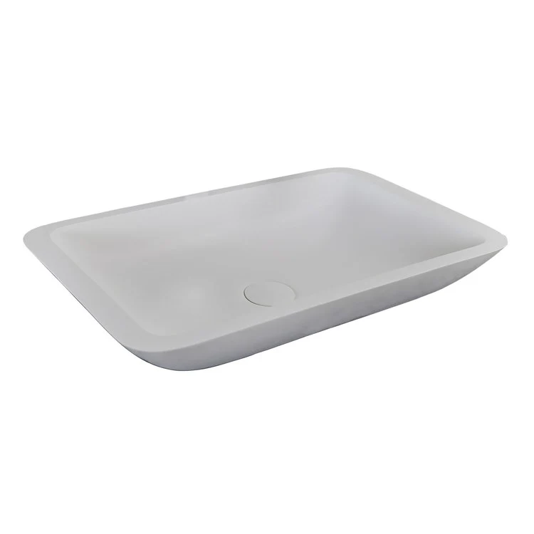 Vessel Marbella Rectangle 23-3/4 Inch White Gloss Resin - Frankwebs