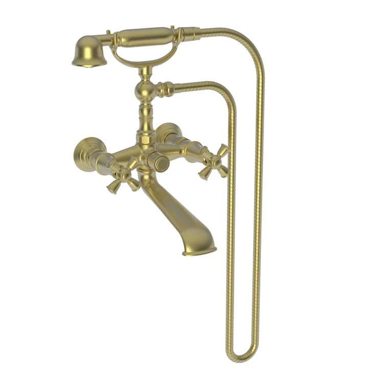 Tub Filler Aylesbury Wall Mount Exposed 6 Inch Spread 2 Cross ADA Polished Gold PVD 2 Hole - Frankwebs