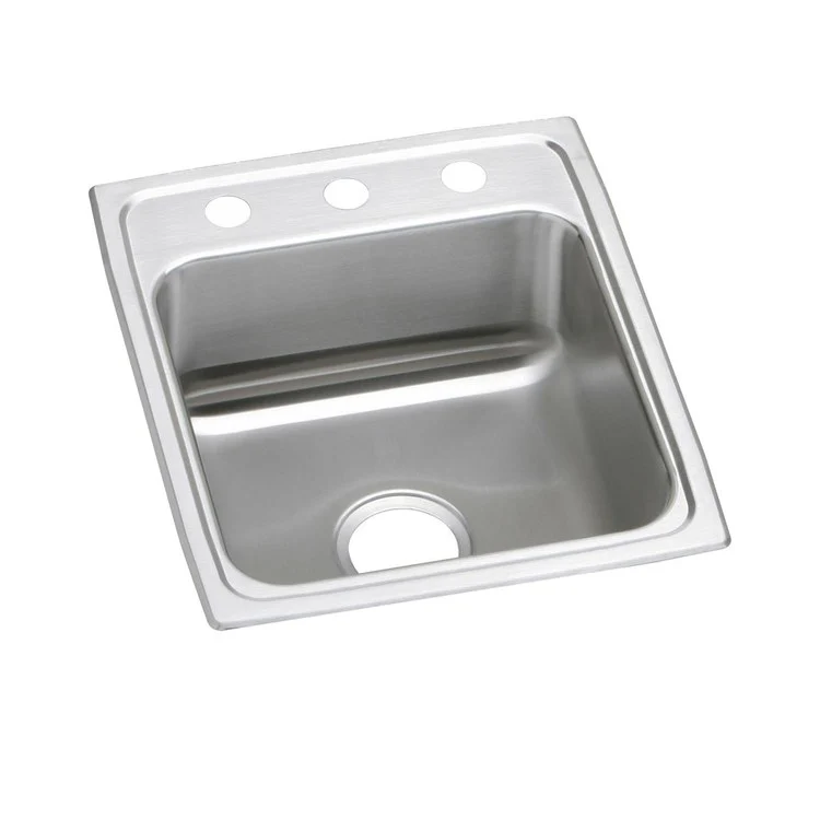 Kitchen Sink Lustertone Classic 17 x 20 Inch Single Bowl ADA Lustrous Satin Drop-In Rectangle Drain Location Rear Center Depth 6-1/2 Inch Bottom Only Pads - Frankwebs