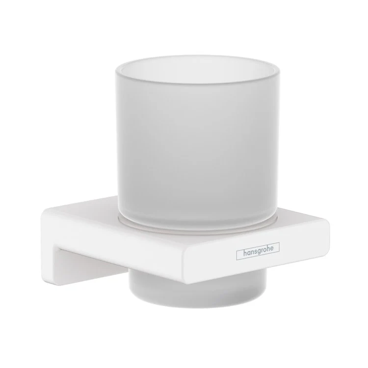 Tumbler AddStoris Toothbrush Holder Matte White Wall Mount Ceramic/Metal - Frankwebs