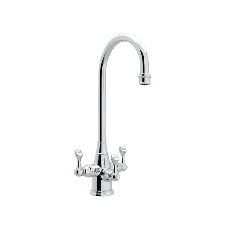 Bar Faucet Georgian Era 3 Lever English Gold C-Spout with 0.5GPM Filtration Feature 1.5 Gallons per Minute - Frankwebs