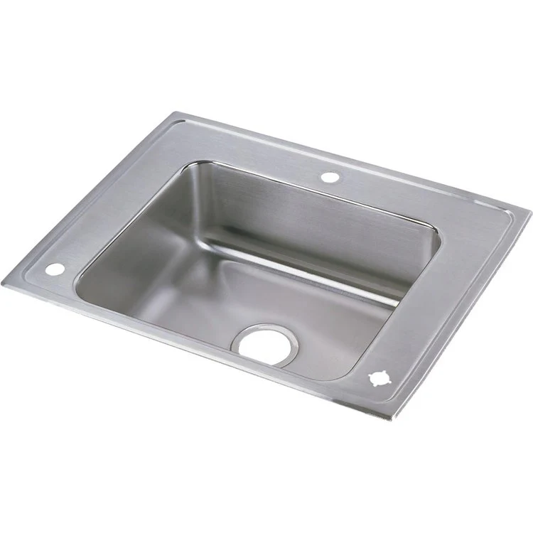 Classroom Sink Lustertone 28 x 22 Inch Single Bowl ADA Right 1 Hole Lustrous Highlighted Satin Top Mount Minimum Cabinet Size 33 Inch 4 Inch 18 Gauge Full Spray Sides and Bottom 64090012 Mounting Hardware Included for Countertops Up to 3/4IN - Frankwebs