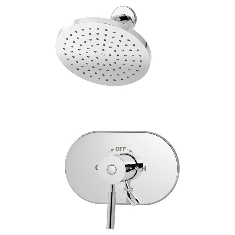 Shower Trim Sereno Oval with Integral Volume Control 2 Lever Polished Chrome ADA 1.5 Gallons per Minute 1 Function Round Showerhead - Frankwebs