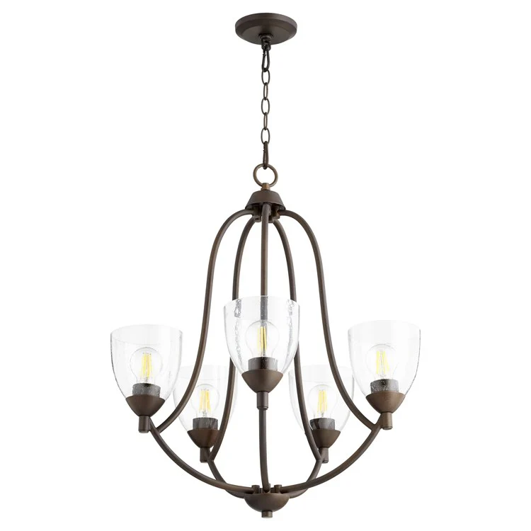 Barkley Five-Light Chandelier with Clear Seeded Glass Shades - Frankwebs