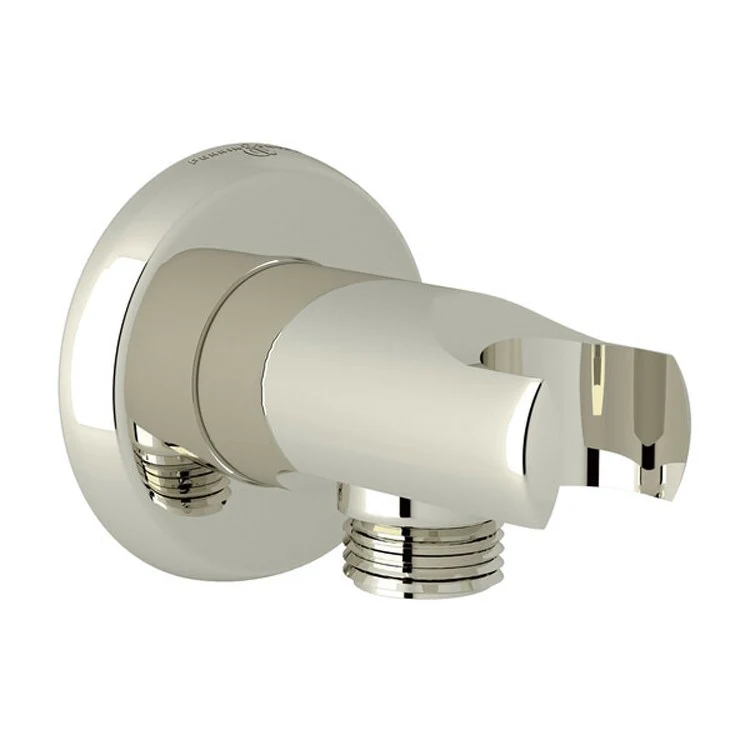 Handshower Elbow Holborn Wall Outlet Drop with Handshower Holder 2.5 Inch Brass Satin Nickel 1/2IN FNPT 1/2IN Male Outlet - Frankwebs