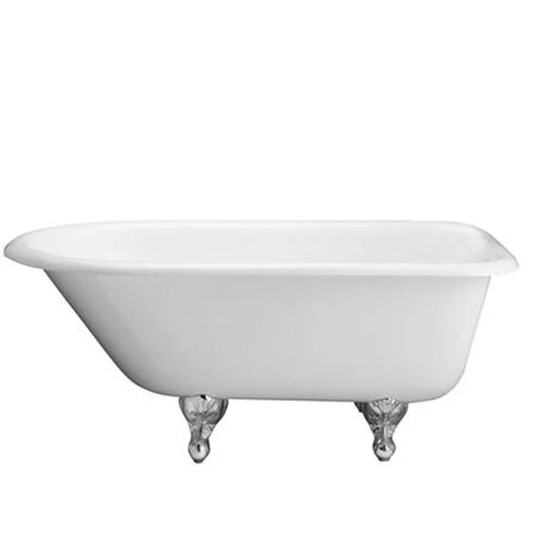 Freestanding Tub Cadmus 68 Inch Roll Top Oval Cast Iron White/Bisque Ball and Claw Feet 7 Inch Center Faucet Holes - Frankwebs