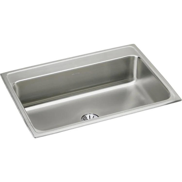 Kitchen Sink Lustertone Classic 31 x 22 Inch Single Bowl with Perfect Drain Lustertone Top Mount Stainless Steel Drain Location Center Bottom Only Pads - Frankwebs