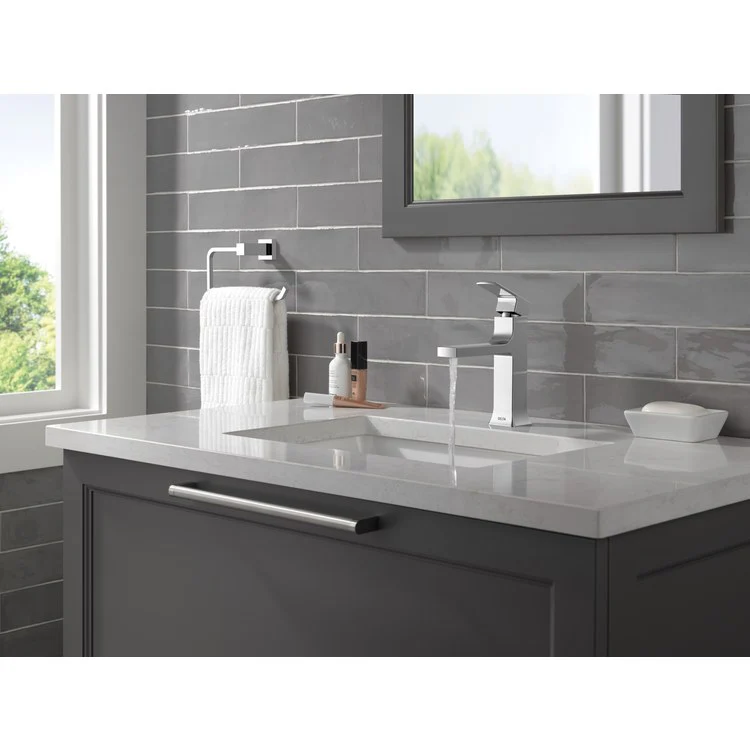 Lavatory Faucet Velum 1 Lever ADA WaterSense Chrome 1.2 Gallons per Minute 4-7/16 Inch - Frankwebs