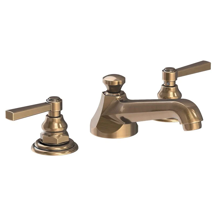 Astor Two Handle Widespread Bathroom Faucet with Lever Handles with Drain - Aged Brass - Frankwebs