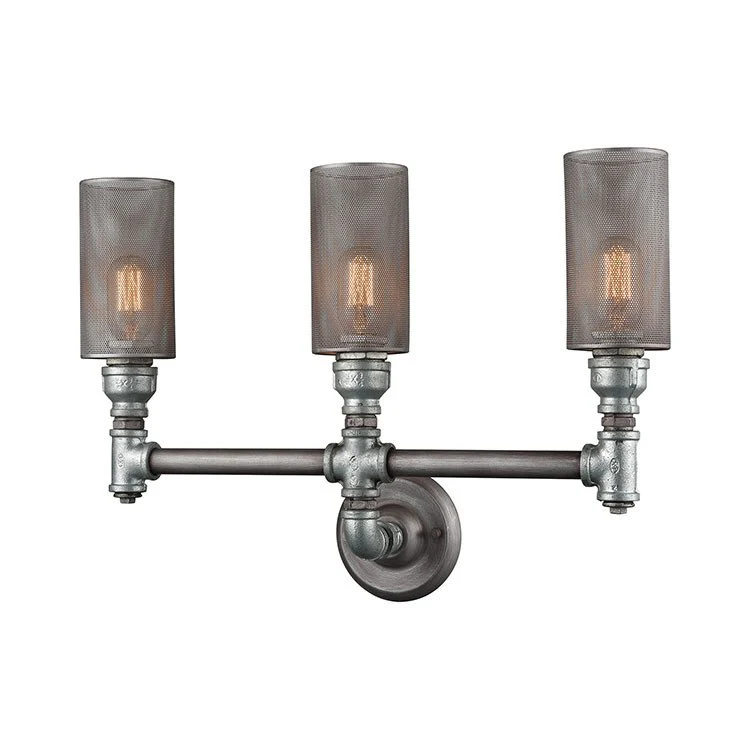 Cast Iron Pipe Three-Light Bathroom Vanity Fixture - Frankwebs