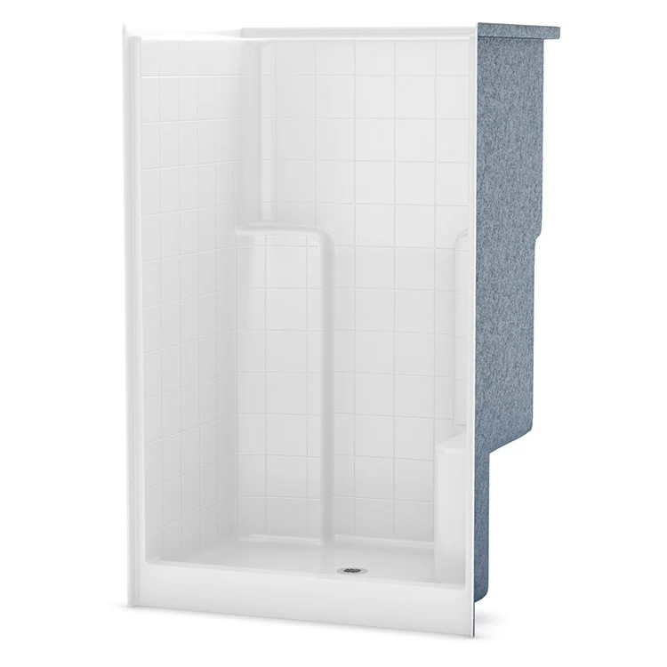 Shower Module 48 Inch AcrylX Biscuit 1 Pieces Right Hand Contoured Corner Seat - Frankwebs