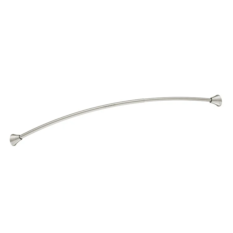Adjustable Curved Tension Stainless Steel Shower Rod with Concealed Mount Flanges - Frankwebs