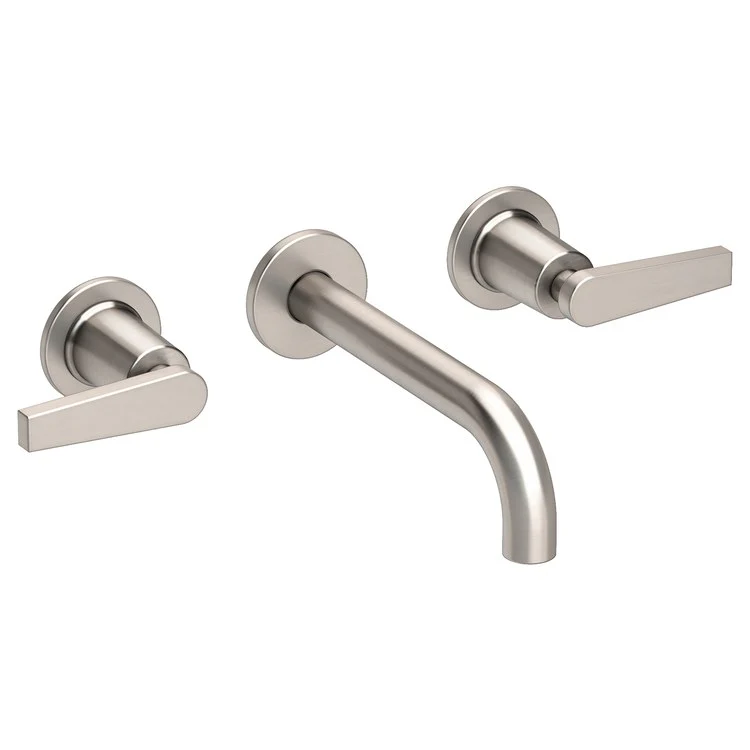 Lavatory Faucet Dorrance Wall Mount 8 Inch Spread 2 Lever ADA Watersense Aged Brass 1.2 Gallons Per Minute Brass Less Drain Spout Reach 7-1/9 Inch - Frankwebs