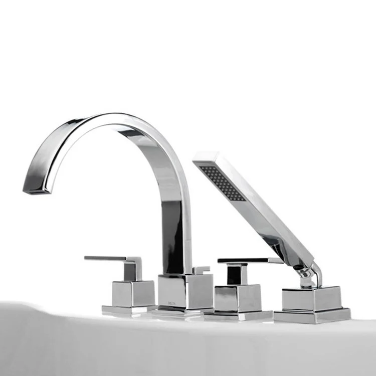 Vero Two Handle 4-Hole Roman Tub Faucet with Handshower - Frankwebs