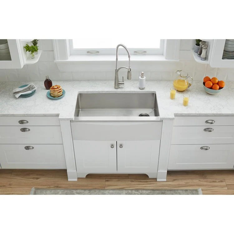 Kitchen Sink Crosstown 36 x 20.25 Inch Single Bowl Polished Satin Farmhouse - Frankwebs