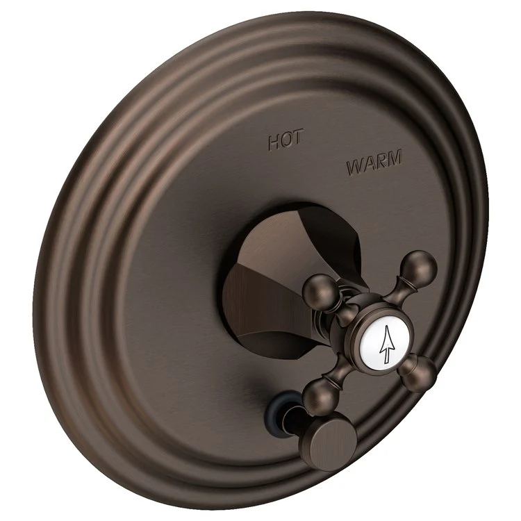 Metropole Pressure Balance Tub/Shower Valve Trim Only with Cross Handle - Antique Brass - Frankwebs