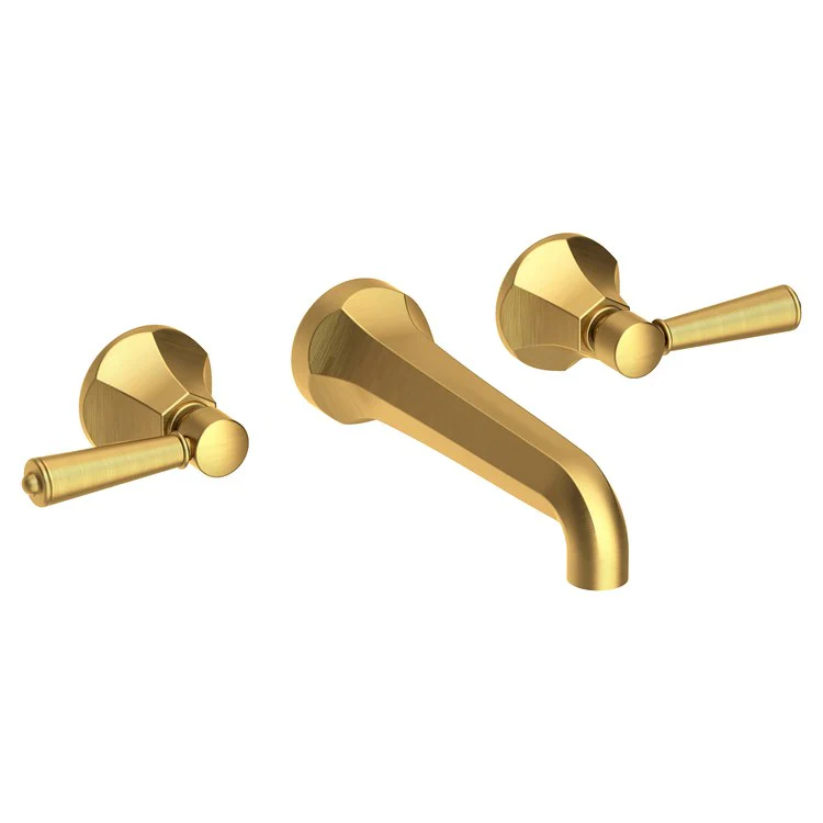 Lavatory Faucet Metropole Wall Mount 8 Inch Spread 2 Lever ADA WaterSense Matte White 1.2 Gallons Per Minute Brass Less Drain Spout Reach 7-1/2 Inch - Frankwebs