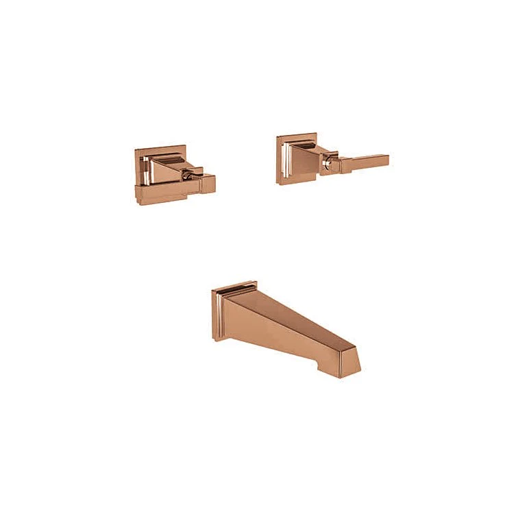 Tub Filler Trim Malvina Wall Mount 2 Lever Polished Chrome ADA 7-7/8 Inch Spread - Frankwebs