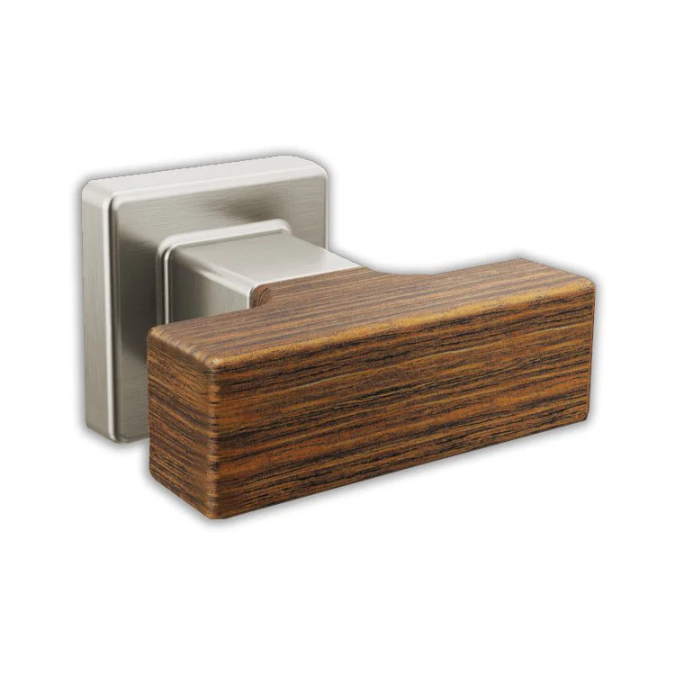 Knob Frank Lloyd Wright Knob for Drawer Brilliance Polished Nickel/Teak Wood Metal/Wood 1-3/8 Inch 1-1/4 Inch 1-1/4 Inch - Frankwebs