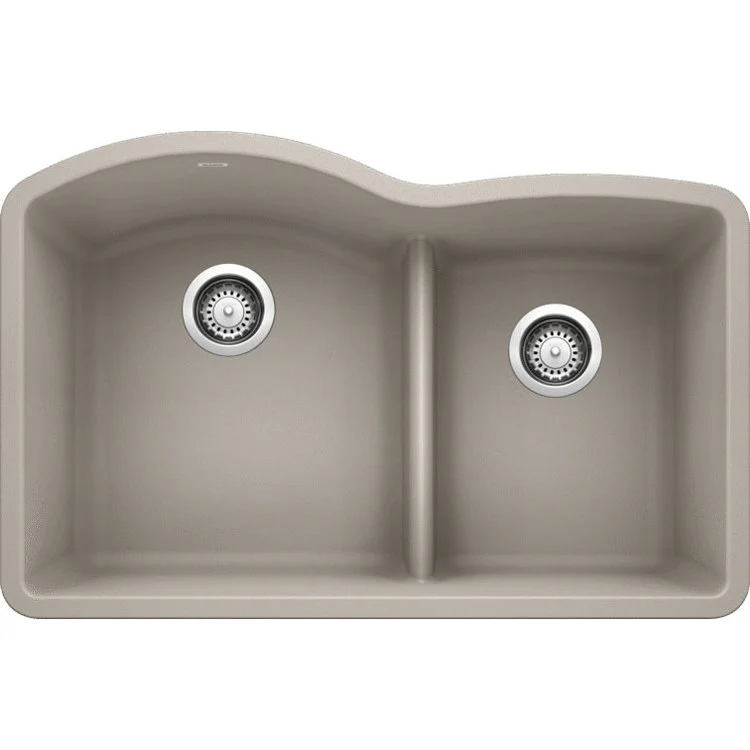 Kitchen Sink Diamond 32 x 21 Inch Double Bowl 1-3/4 Bowl with Low Divide Coal Black Undermount - Frankwebs
