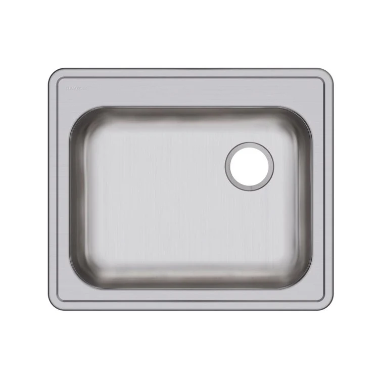 Kitchen Sink Dayton 25 x 21.25 Inch Single Bowl ADA Satin Drop-In Rectangle Drain Location Rear Right Depth 5-3/8 Inch Bottom Only Pads - Frankwebs