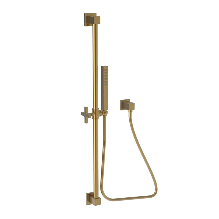 Handshower Set Tub and Shower Slide Bar with Cross Handle Satin Nickel PVD 1 Function 1.8 Gallons per Minute - Frankwebs